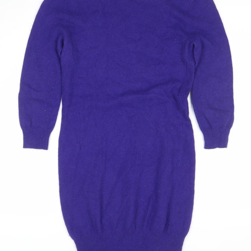 Marks and Spencer Women Purple Wool Angora Knit Bodycon Dress Size 6