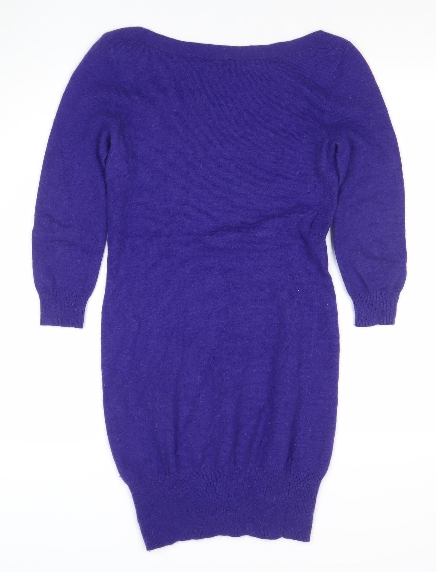 Marks and Spencer Women Purple Wool Angora Knit Bodycon Dress Size 6