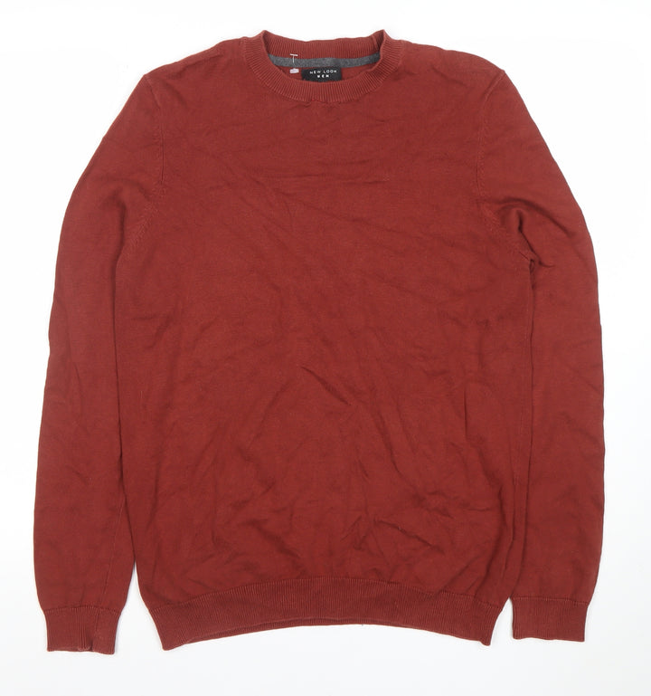 New Look Men Brown Cotton Crew Neck Jumper Size M