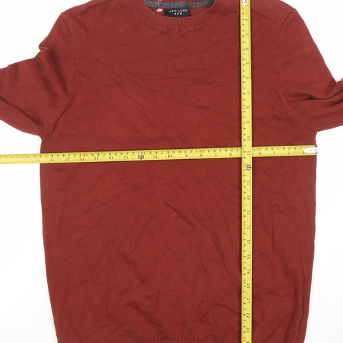 New Look Men Brown Cotton Crew Neck Jumper Size M