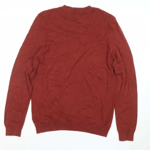 New Look Men Brown Cotton Crew Neck Jumper Size M