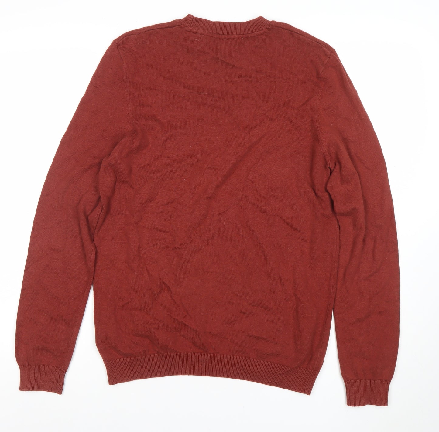 New Look Men Brown Cotton Crew Neck Jumper Size M