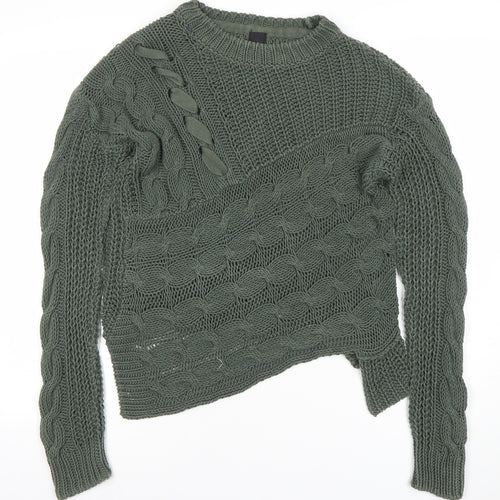 River Island Women’s Green Chunky Cable-Knit Jumper UK 6