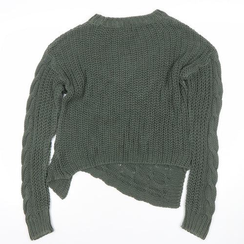 River Island Women’s Green Chunky Cable-Knit Jumper UK 6