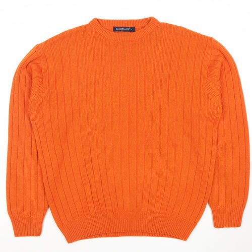 Stormylife Sportswear Women's Orange Ribbed Crew Neck Pullover Jumper Size L