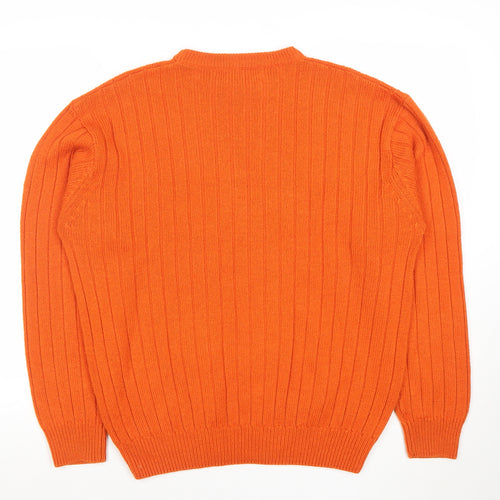 Stormylife Sportswear Women's Orange Ribbed Crew Neck Pullover Jumper Size L