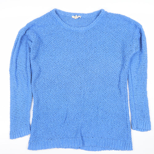 Esprit Women Blue Cotton Knit Pullover Jumper XL
