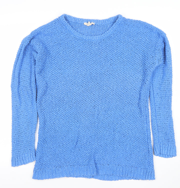 Esprit Women Blue Cotton Knit Pullover Jumper XL