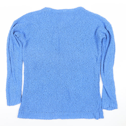 Esprit Women Blue Cotton Knit Pullover Jumper XL