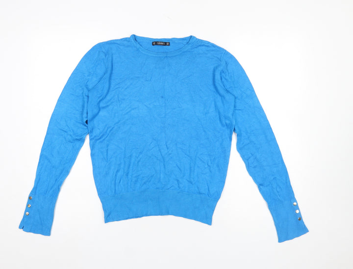 Dunnes Women's Blue Crew Neck Long Sleeve Pullover Jumper M