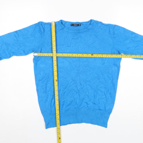 Dunnes Women's Blue Crew Neck Long Sleeve Pullover Jumper M