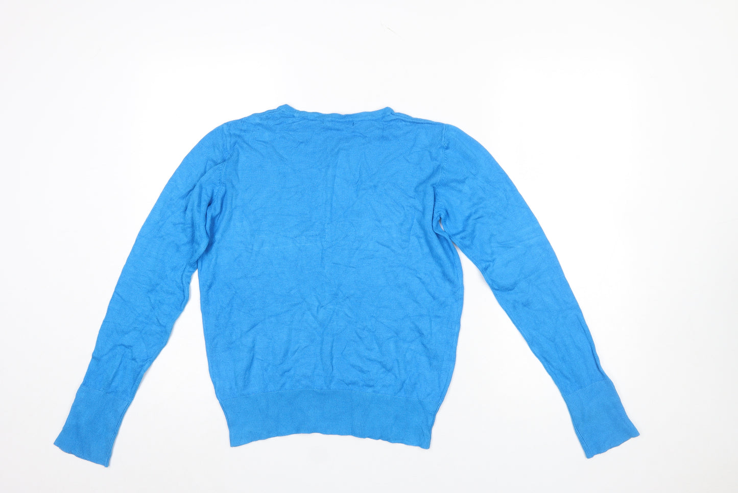 Dunnes Women's Blue Crew Neck Long Sleeve Pullover Jumper M