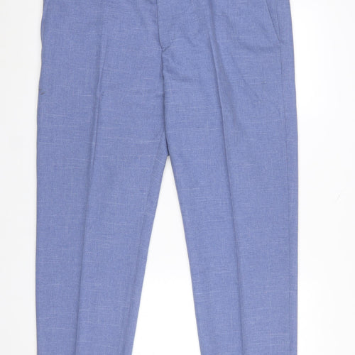 Dunnes Stores Men's Blue 40W 29L Polyester Dress Trousers Classic Fit