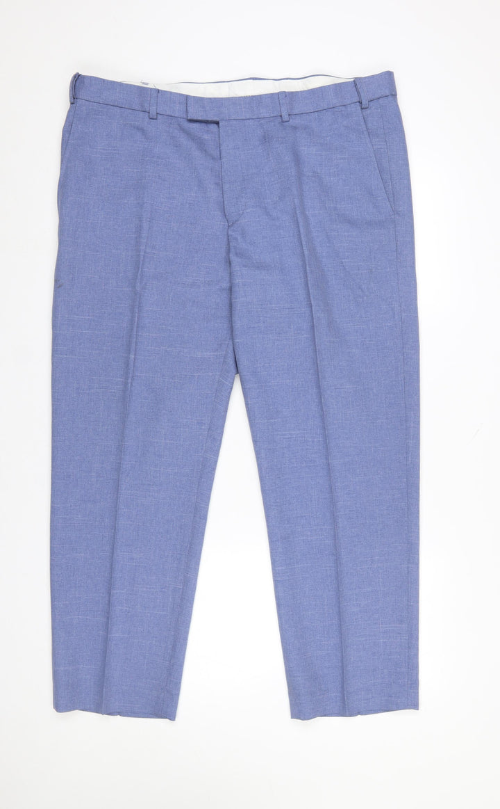 Dunnes Stores Men's Blue 40W 29L Polyester Dress Trousers Classic Fit