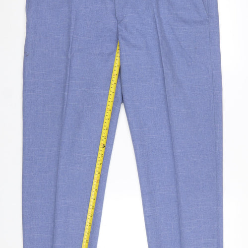 Dunnes Stores Men's Blue 40W 29L Polyester Dress Trousers Classic Fit