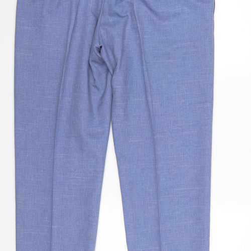 Dunnes Stores Men's Blue 40W 29L Polyester Dress Trousers Classic Fit