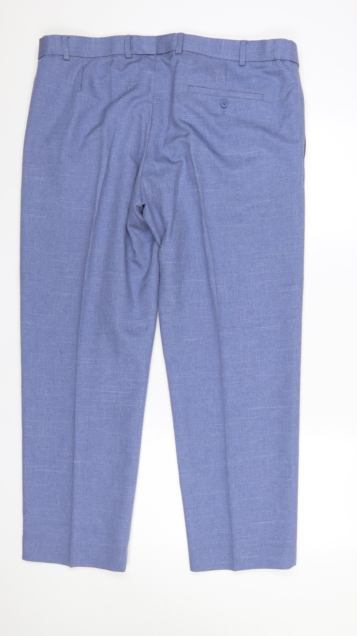 Dunnes Stores Men's Blue 40W 29L Polyester Dress Trousers Classic Fit