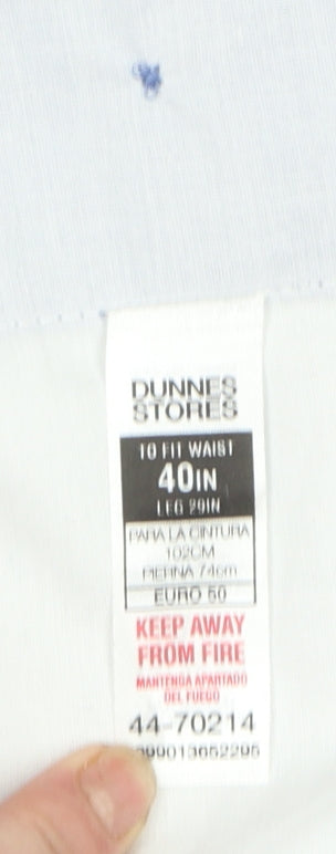 Dunnes Stores Men's Blue 40W 29L Polyester Dress Trousers Classic Fit
