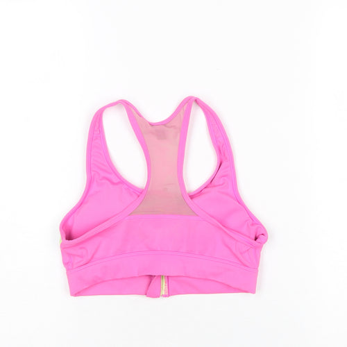 Puma Women’s Pink Racerback Zip Front Sports Bra Top Size S