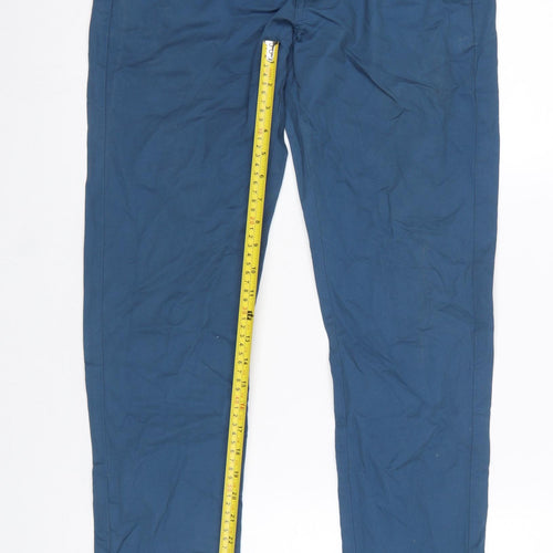 Indian Terrain Men's Blue Slim Fit Chino Trousers Size 32W