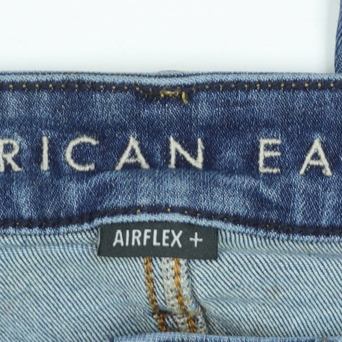 American Eagle Womens Blue Distressed Skinny Jeans Size 31 Regular