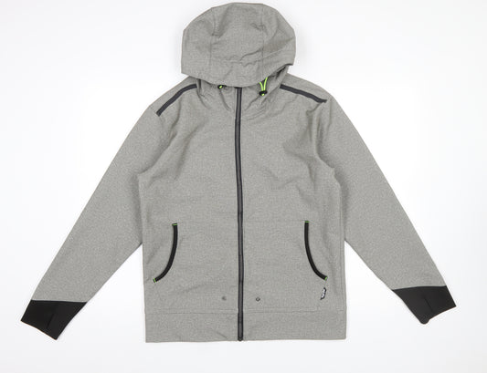 Find-Out Men's Grey Softshell Hooded Windbreaker Jacket Size M