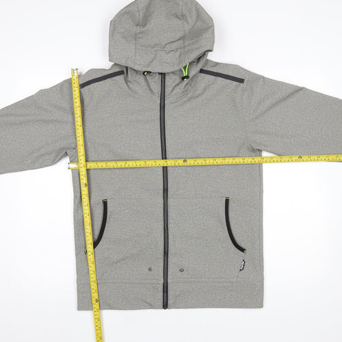 Find-Out Men's Grey Softshell Hooded Windbreaker Jacket Size M