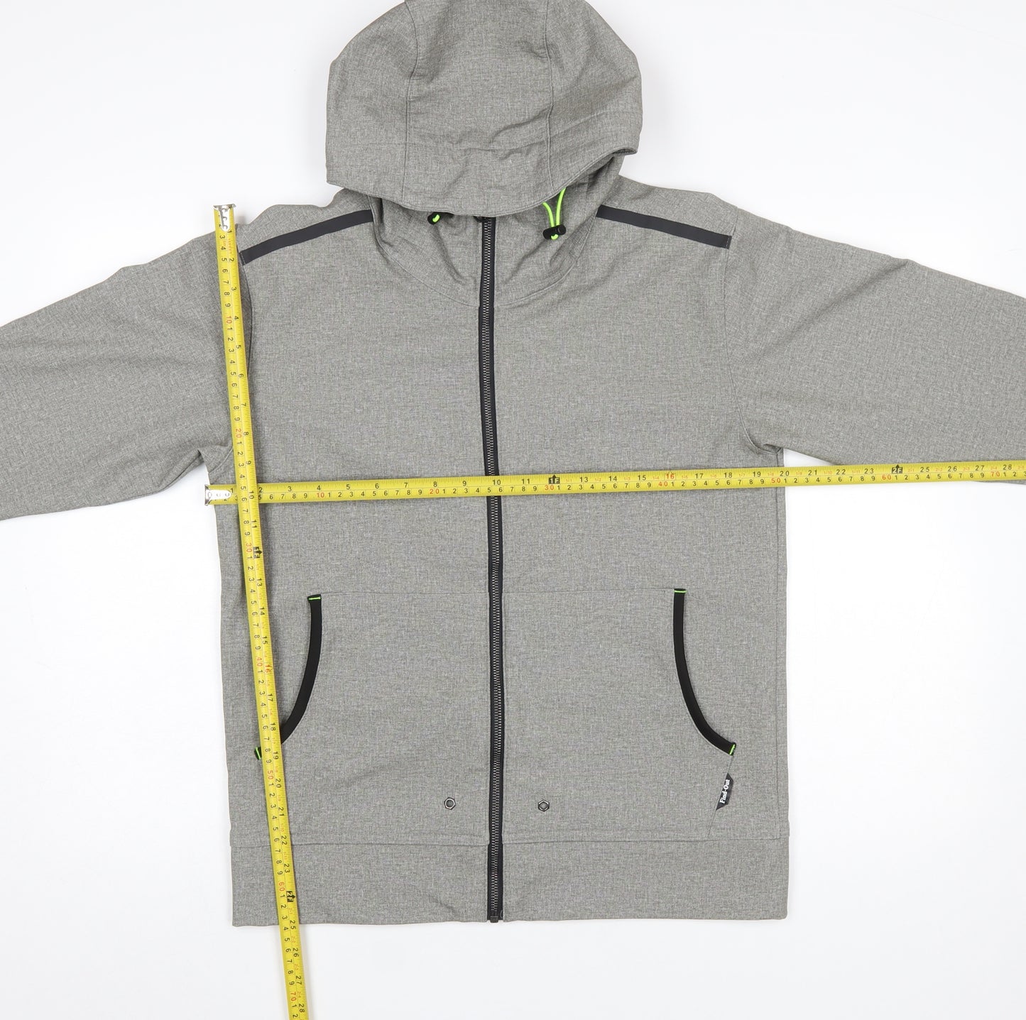 Find-Out Men's Grey Softshell Hooded Windbreaker Jacket Size M