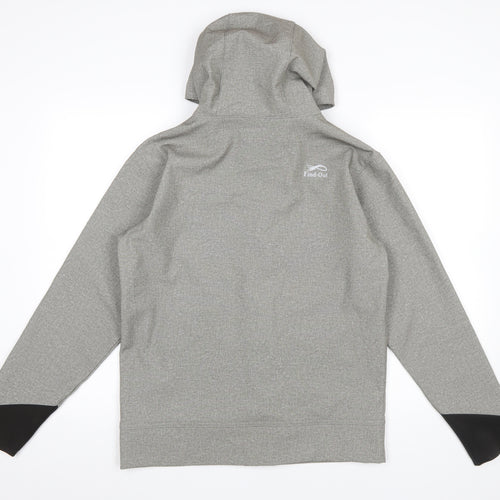 Find-Out Men's Grey Softshell Hooded Windbreaker Jacket Size M