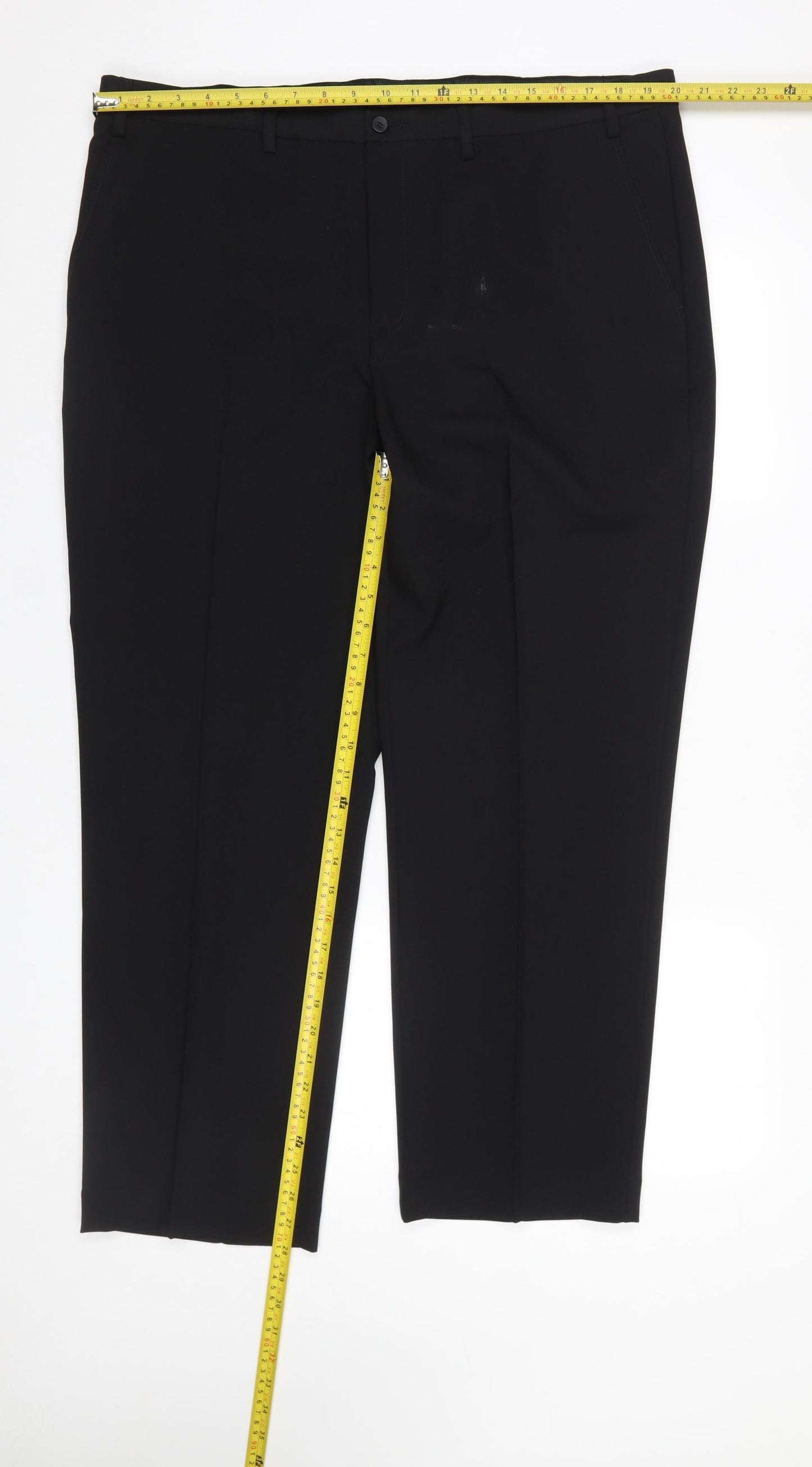 F&F Black Tailoring Mens 40/29 Dress Pants Polyester Classic Fit