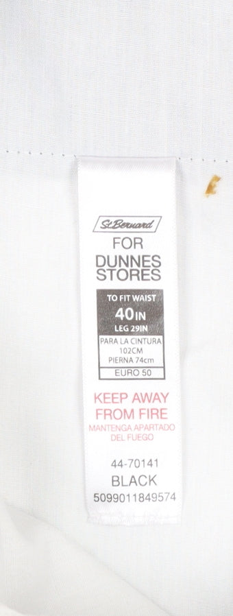 St. Bernard for Dunnes Stores Mens Black 40in Regular Fit Dress Pants