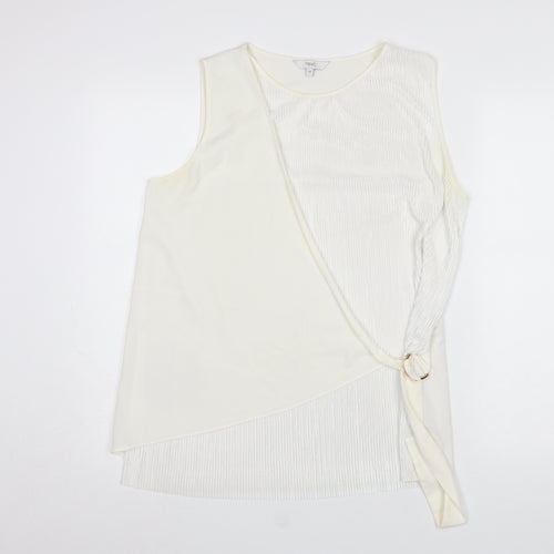 Next Women’s Ivory Wrap Buckle Sleeveless Blouse Size 14