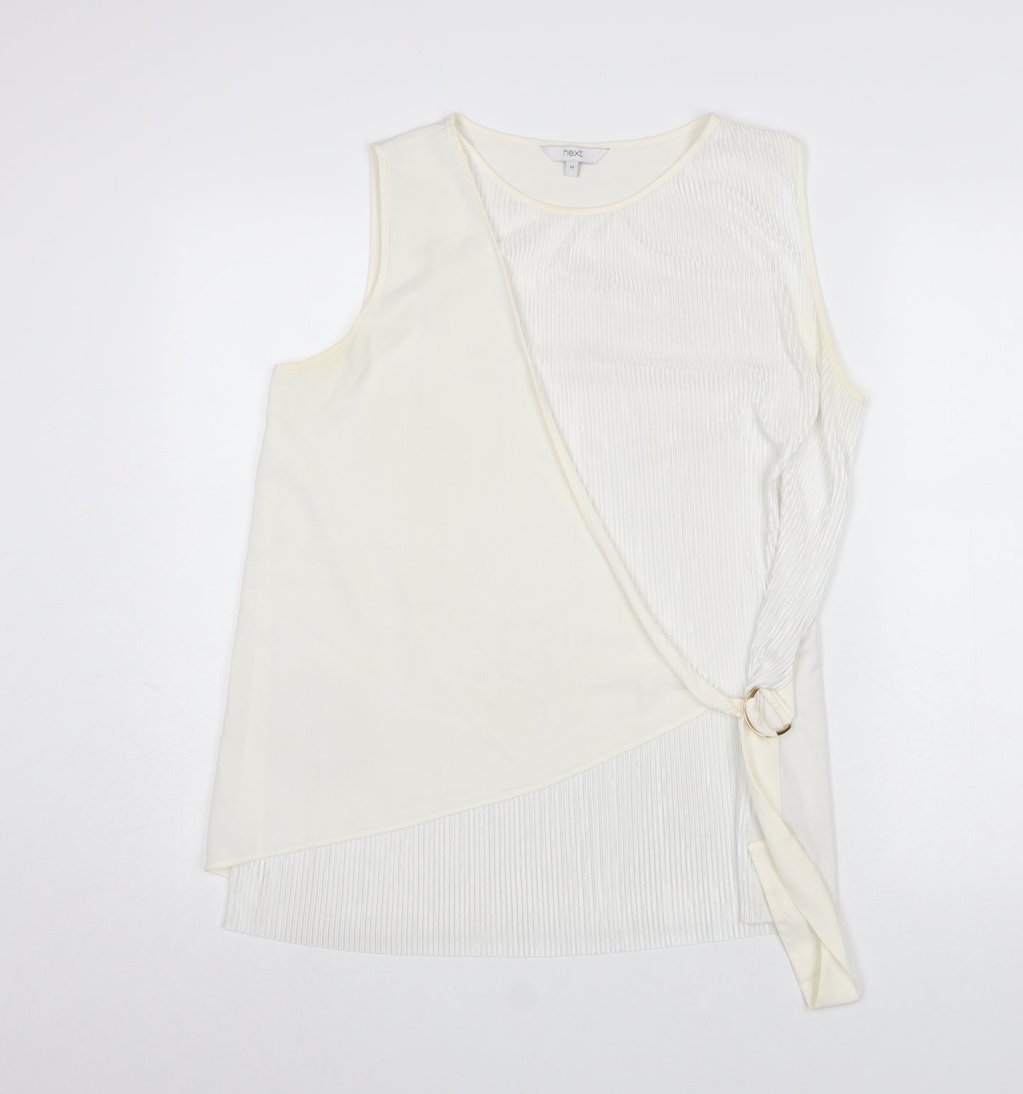 Next Women’s Ivory Wrap Buckle Sleeveless Blouse Size 14