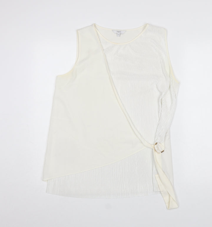 Next Women’s Ivory Wrap Buckle Sleeveless Blouse Size 14
