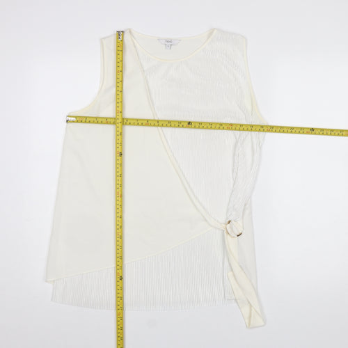 Next Women’s Ivory Wrap Buckle Sleeveless Blouse Size 14