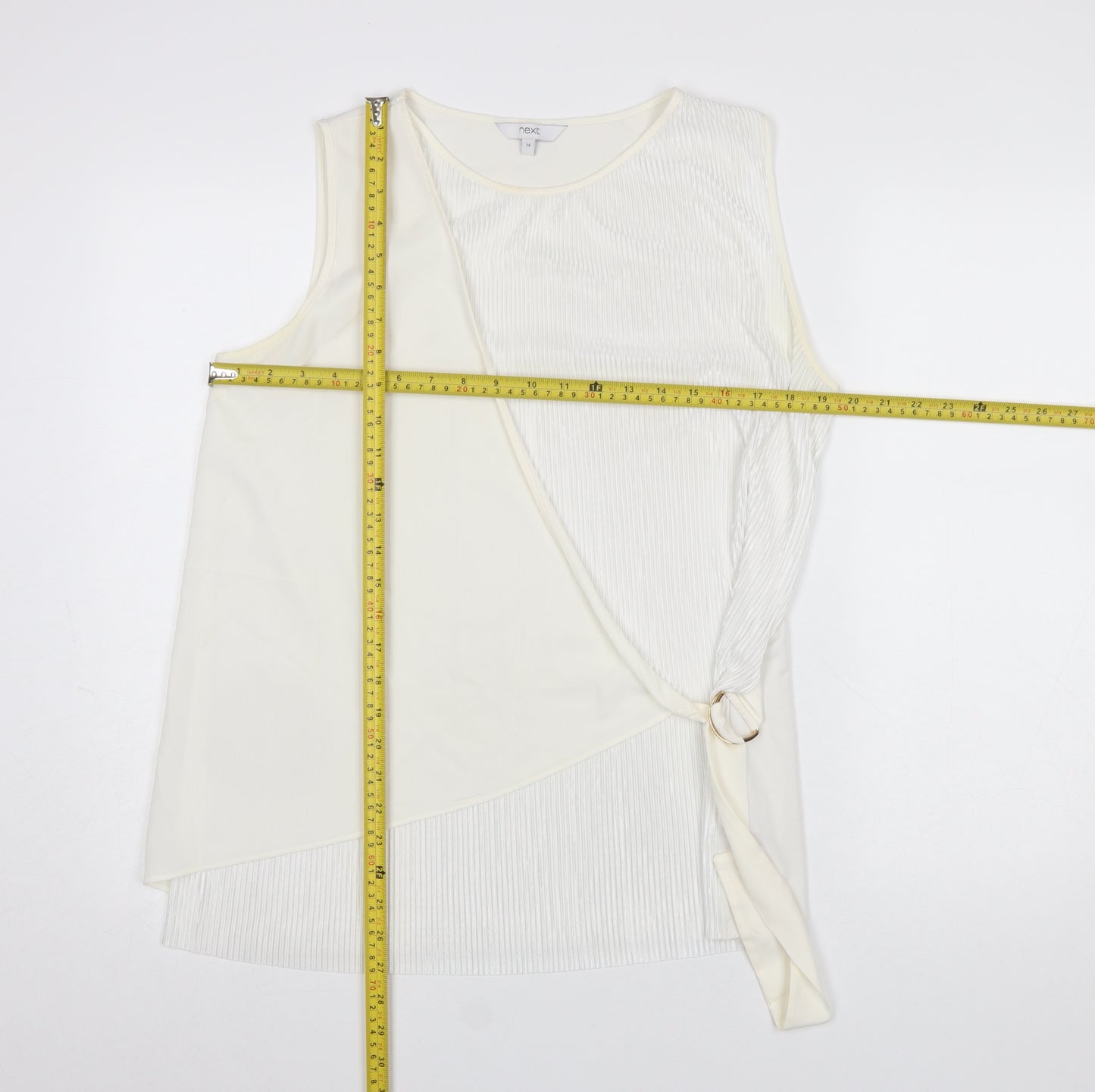 Next Women’s Ivory Wrap Buckle Sleeveless Blouse Size 14