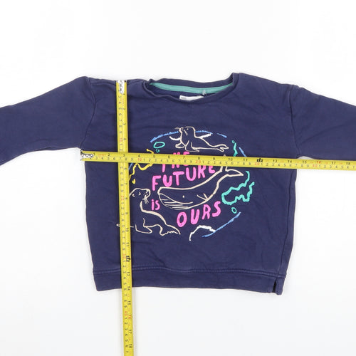 Marks & Spencer Boys Blue 6-7 Years Pullover Sweatshirt ‘The Future Is Ours’ Graphic