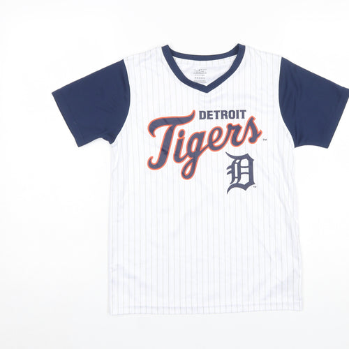 Team Athletics Boys White Detroit Tigers 8 Years Baseball Jersey T-Shirt