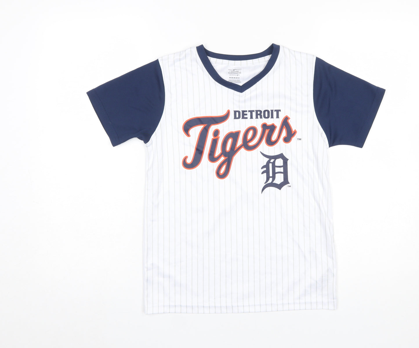 Team Athletics Boys White Detroit Tigers 8 Years Baseball Jersey T-Shirt