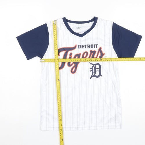 Team Athletics Boys White Detroit Tigers 8 Years Baseball Jersey T-Shirt