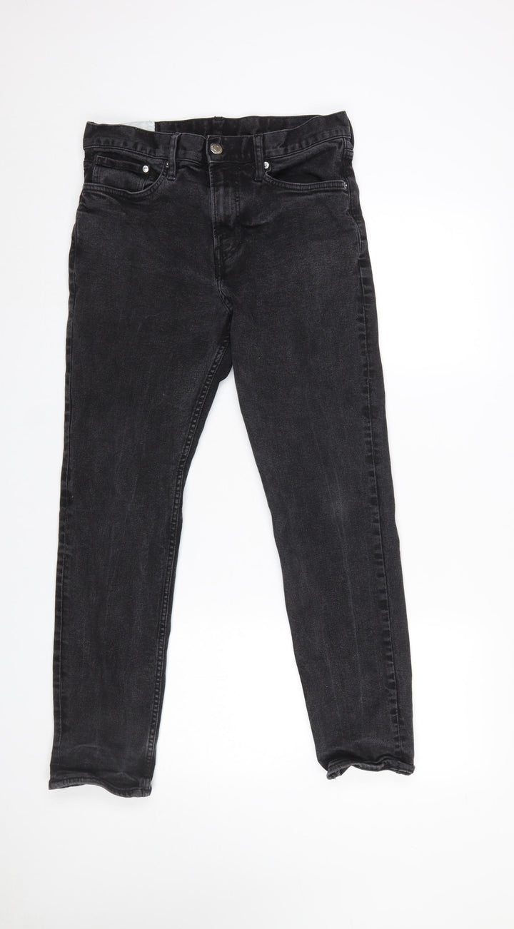 H&M Men's Black Slim Fit Jeans 31x30 Denim Mid Rise