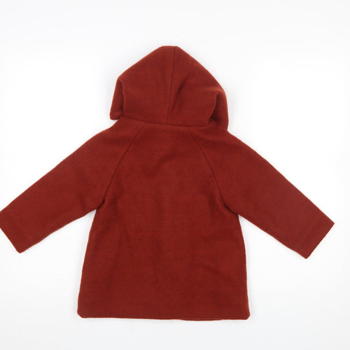 TONG MO Girls Red Wool Blend Hooded Reindeer Christmas Coat Age 3 Years