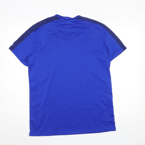 Kipsta Men's Blue Short Sleeve V-Neck Activewear T-Shirt Size L