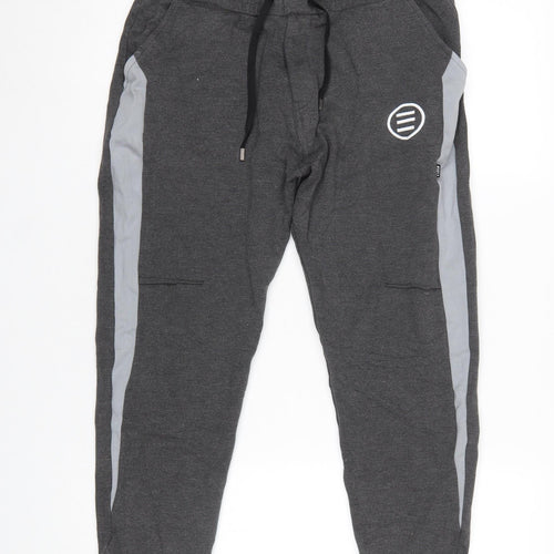 Title Womens Grey Jogger Sweatpants L Elastic Waist Pockets Drawstring