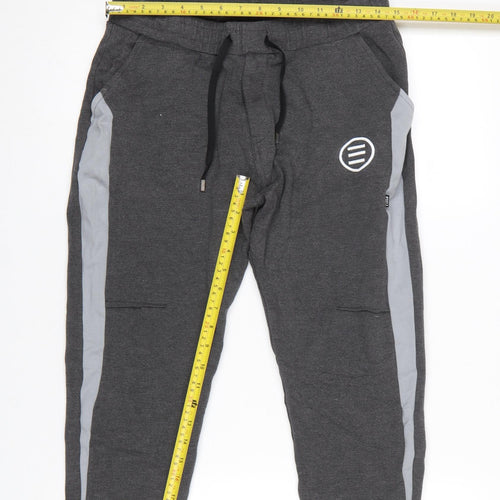 Title Womens Grey Jogger Sweatpants L Elastic Waist Pockets Drawstring