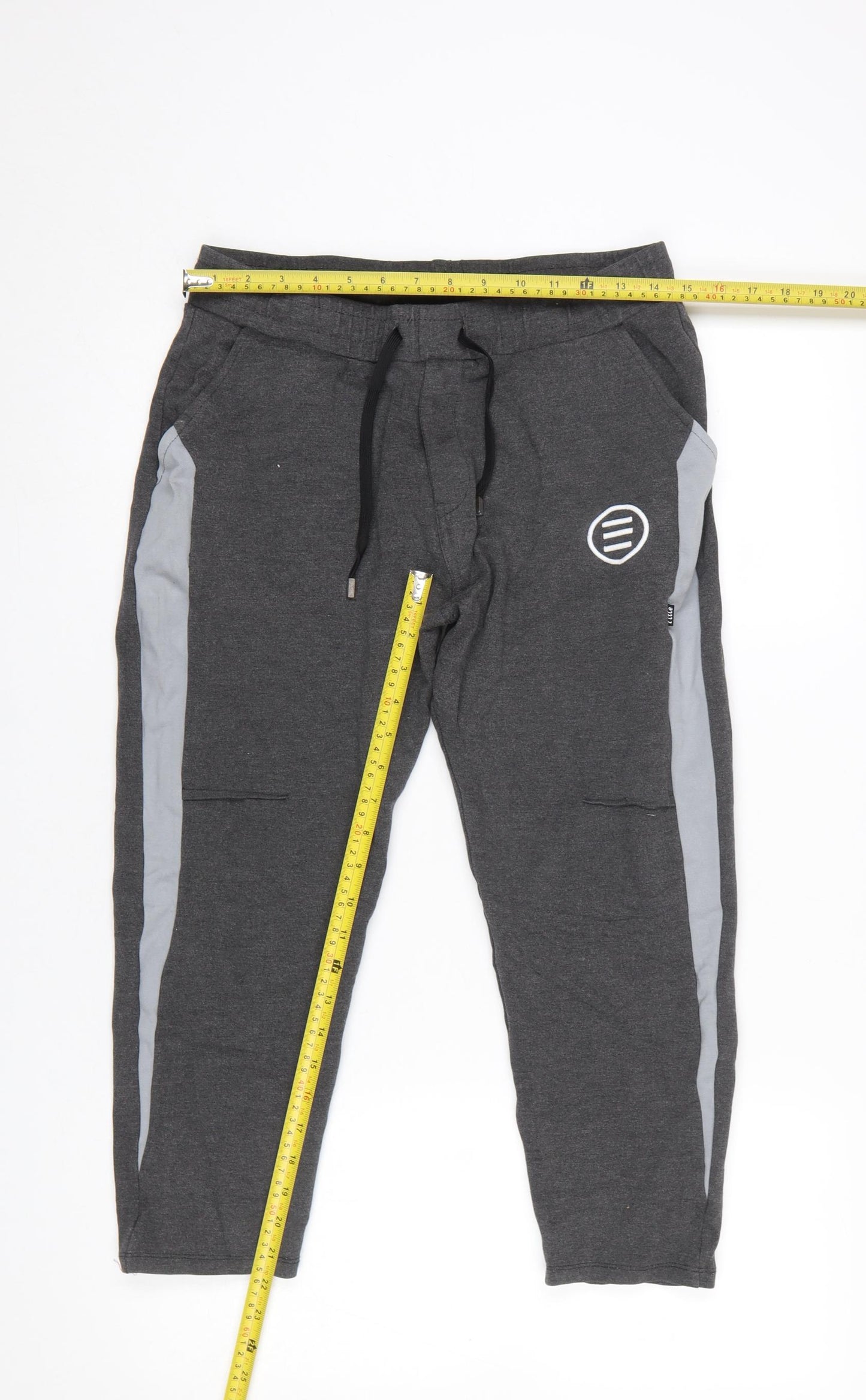 Title Womens Grey Jogger Sweatpants L Elastic Waist Pockets Drawstring