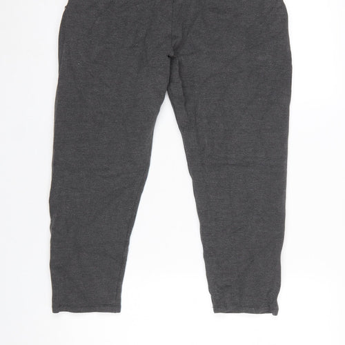 Title Womens Grey Jogger Sweatpants L Elastic Waist Pockets Drawstring