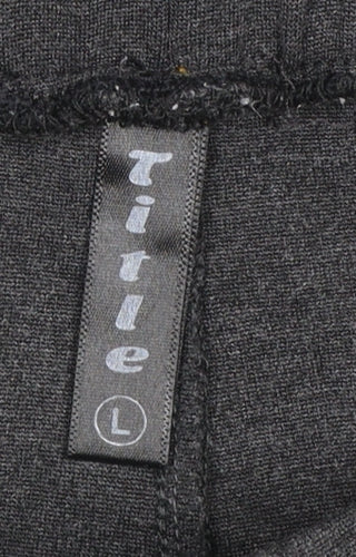 Title Womens Grey Jogger Sweatpants L Elastic Waist Pockets Drawstring