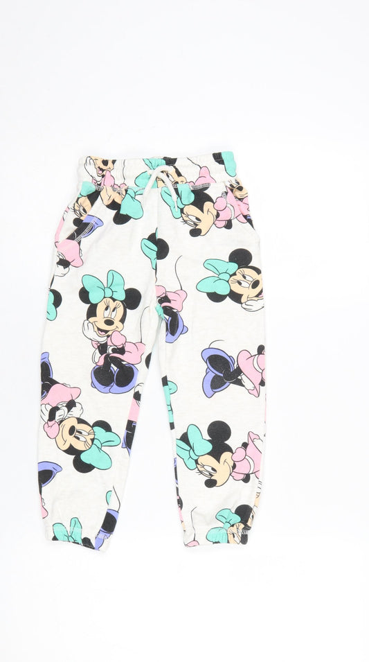 Disney Girls Multicoloured Minnie Mouse Jogger Trousers 3-4 Years