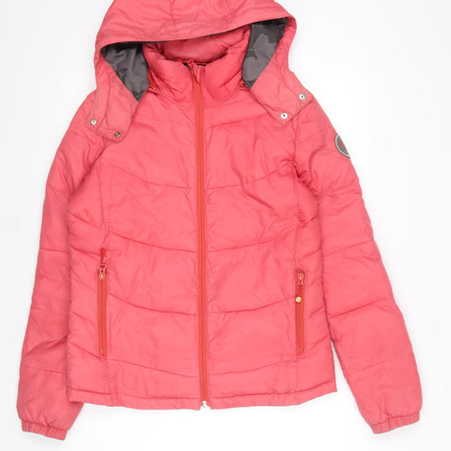 Roxy Women’s Pink Hooded Puffer Jacket M Winter Coat